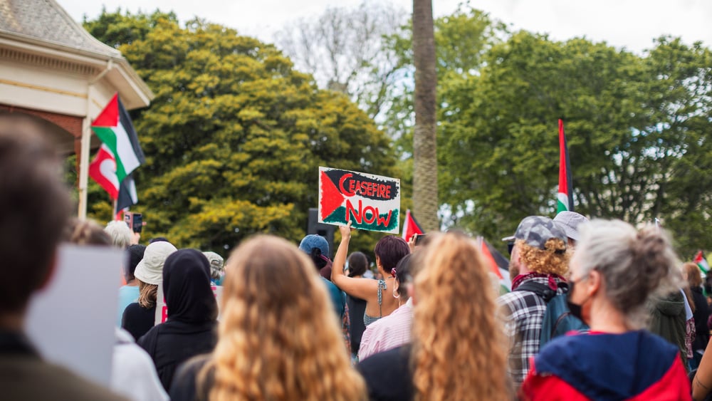 Manifestation pro-palestiniennen à Auckland en novembre 2023 © Hannah Watson-Frank / Amnesty International