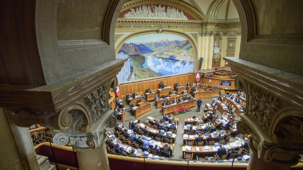 Ein Blick von der Zuschauertribüne in den Nationalratssaal.