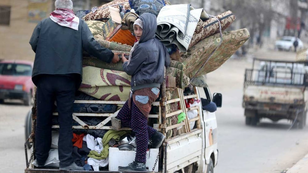Il y a un an déjà, les civils fuyaient dans le nord de la Syrie après l'opération turque «Rameau d'olivier», ici à Afrine. © KEYSTONE Source EPA Byline AREF TAMMAWI