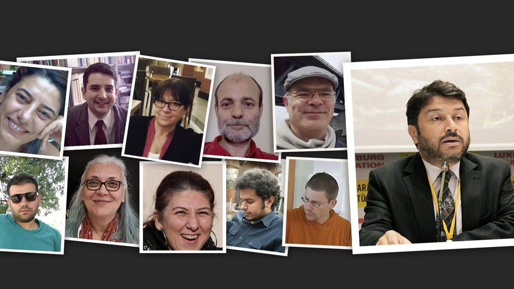 Taner Kiliç, Idil Eser et les autres défenseur·e·s des droits humains arrêté·e·s en même temps qu'elle en Turquie. © Amnesty International