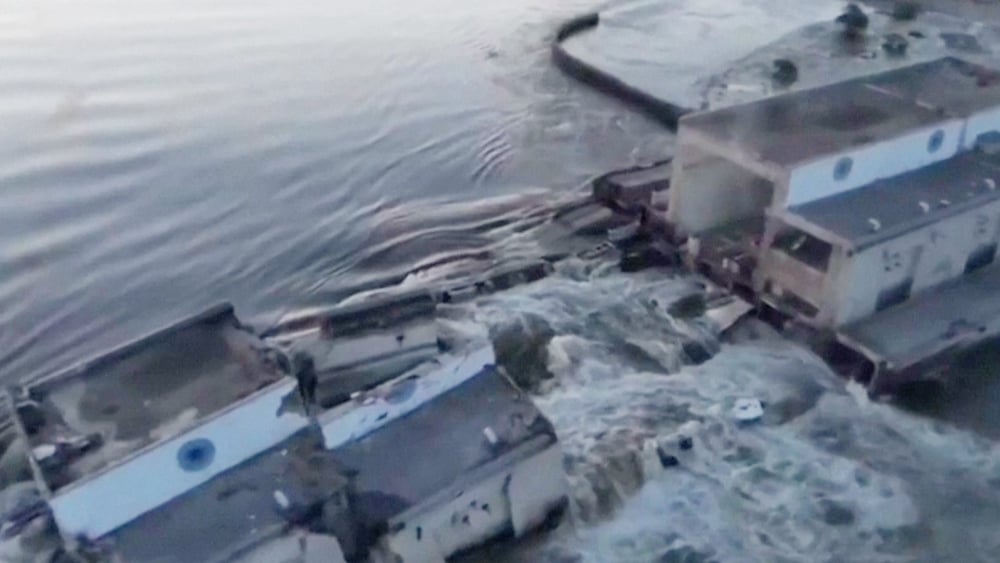 Le barrage de Kakhovka détruit. © via Reuters