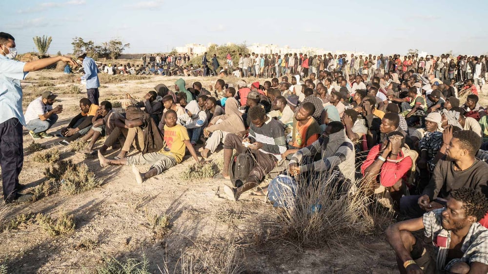 Réfugié·e·s et migrant·e·s en Libye. © TAHA JAWASHI