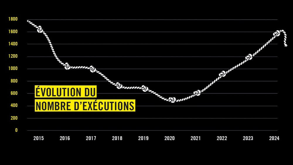 Un graphique présentant une courbe illustrant l'augmentation du nombre d'exécutions.