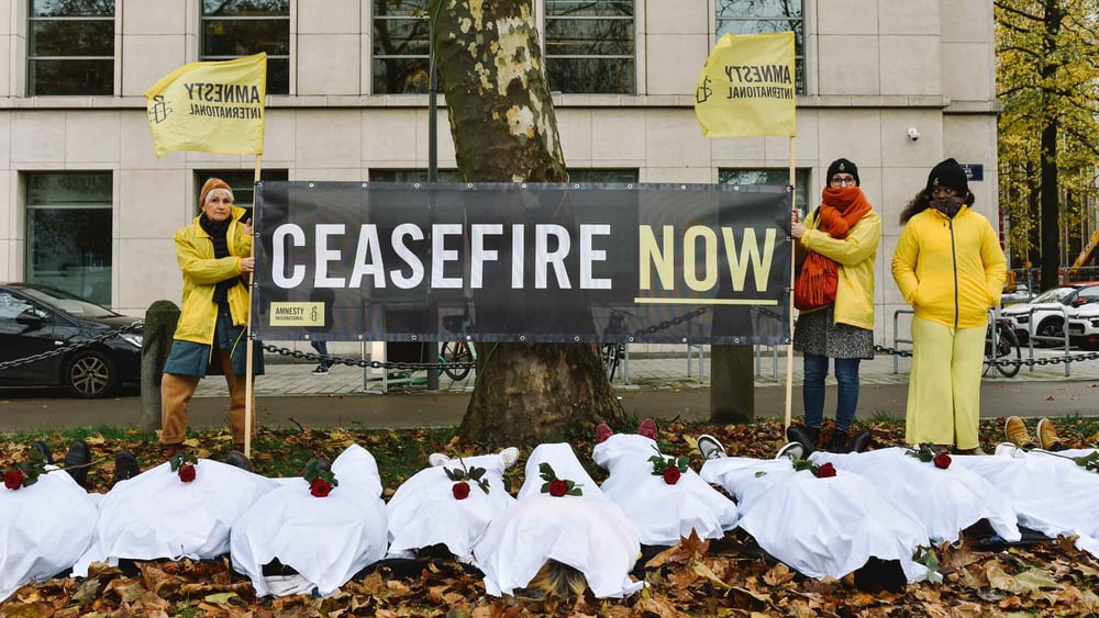 Immagine simbolica sul tema del cessate il fuoco per Israele/Gaza (dopo la scadenza dei diritti di immagine per la foto originale) © Amnesty International