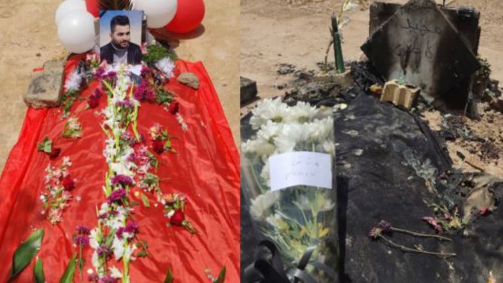 La tomba vandalizzata di Majid Kazemi © Amnesty International