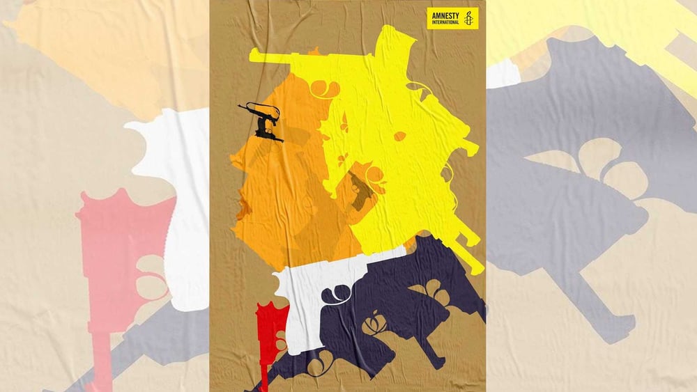 Trump Guns Artwork (immagine simbolica dopo che i diritti sull'immagine originale dell'articolo sono scaduti) © Amnesty International