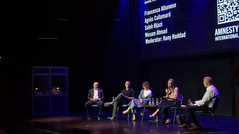 L’annuncio da parte del segretario di Stato statunitense è arrivato qualche giorno dopo la partecipazione di Francesca Albanese a due conferenze organizzate da Amnesty Svizzera a Berna e Ginevra. © Amnesty International