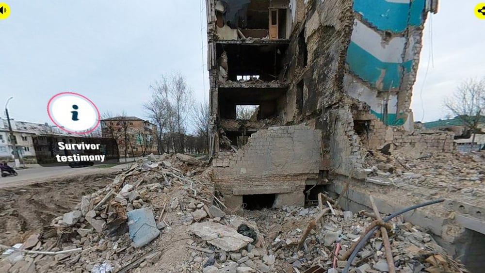 Immagini dal sito amnesty-borodyanka.holoscribe.site © Crisis Evidence Lab Amnesty International