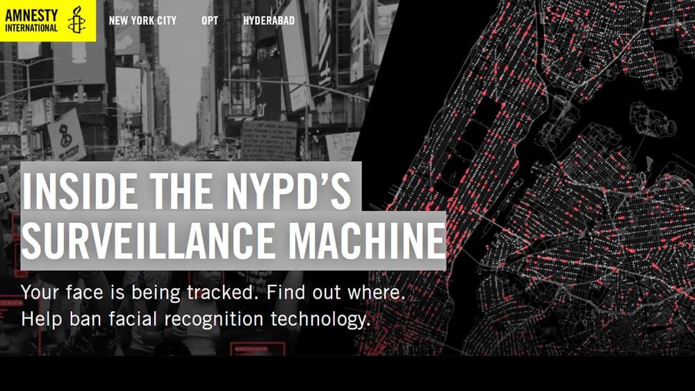 Screenshot del sito web di Ban the Scan