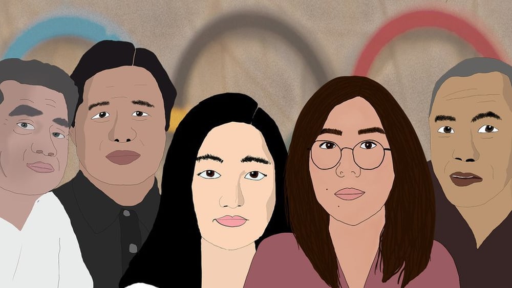 Ilham Tohti, Gao Zhisheng, Li Qiaochu, Zhang Zhan e Rinchen Tsultrin sono sotto accusa per aver espresso le proprie opinioni. © AI