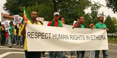 Die Menschenrechte müssen auch in Äthiopien geachtet werden: Bereits 2006 forderten das diese Demonstranten. © Elvert Xavier Barnes
