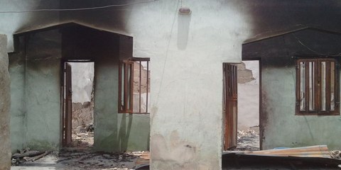 Abgebranntes Haus in Zannari, Maiduguri / Ersatzbild (nach Ablauf der Bildrechte vom Originalbild) © Privat