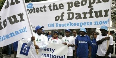 Aktion in Genf für Darfur © Bertrand Cottet