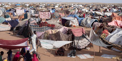Zivilbevölkerung muss angesichts zunehmender Angriffe der RSF geschützt werden Aus El-Fasher geflohene Menschen errichten ein Lager in der West-Darfur Region, Bild vom 3. November 2025 © AFP via Getty Images
