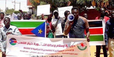 Protestierende der Red Card Movement in Khartum, Sudan am 16 Mai 2019. © Private