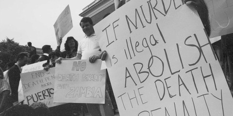 Aktivist*innen von Amnesty USA demonstrieren für die Abschaffung der Todesstrafe. © Amnesty International