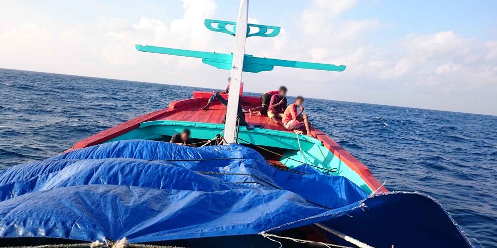Asylsuchende auf einem Boot, kurz bevor dieses von der australischen Küstenwache aufgebracht und weggeschickt wurde. © Amnesty International