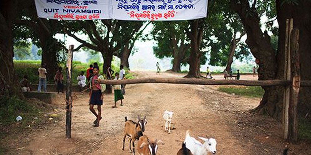 Die Dongria Kondh versperren Vedanta den Weg. © Sanjit Das 