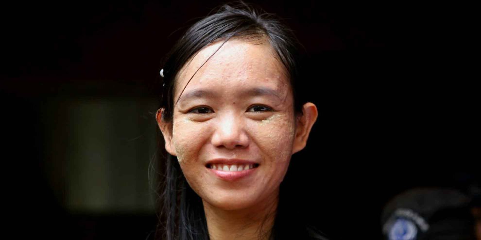 Phyoe Phyoe Aung vor einer gerichtlichen Anhörung. © Private