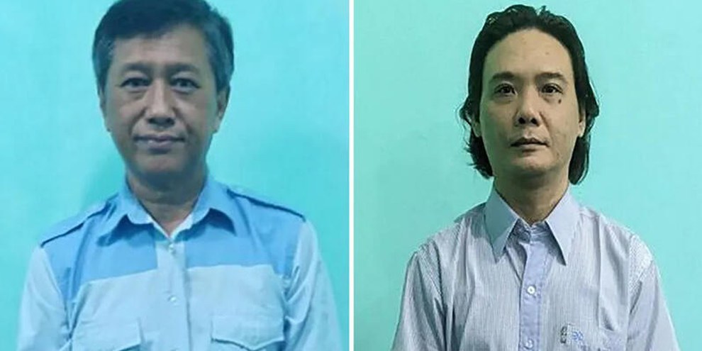 Wurden im Juli 2022 in Myanmar hingerichtet: Der Demokratieaktivist Kyaw Min Yu (links) und der ehemalige Abgeordnete Phyo Zeya Thaw.  © Handout / Myanmar’s Military Information Team