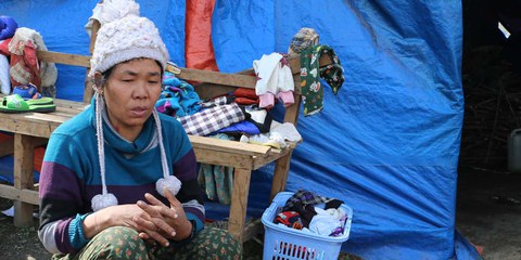 Auch sechs Jahre nach ihrer Vertreibung 2011 aus ihrem Dorf sitzt Labang Ja San im Flüchtlingslager Sha It Yang IDP in Kachin State fest. © Amnesty International