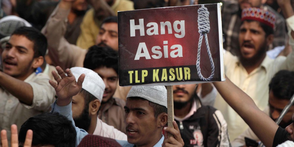 Unterstützer der religiösen Partei TLP verlangten die Hinrichtung von Asia Bibi, nachdem der Oberste Gerichtshofs Asia Bibi am 01. November 2018 freisgesprochen hatte. © A M Syed / shutterstock.com