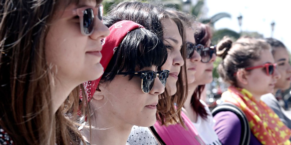 Griechinnen demonstrieren am Internationalen Tag der Arbeit für ihre Rechte. ©  Alexandros Michailidis / shutterstock.com