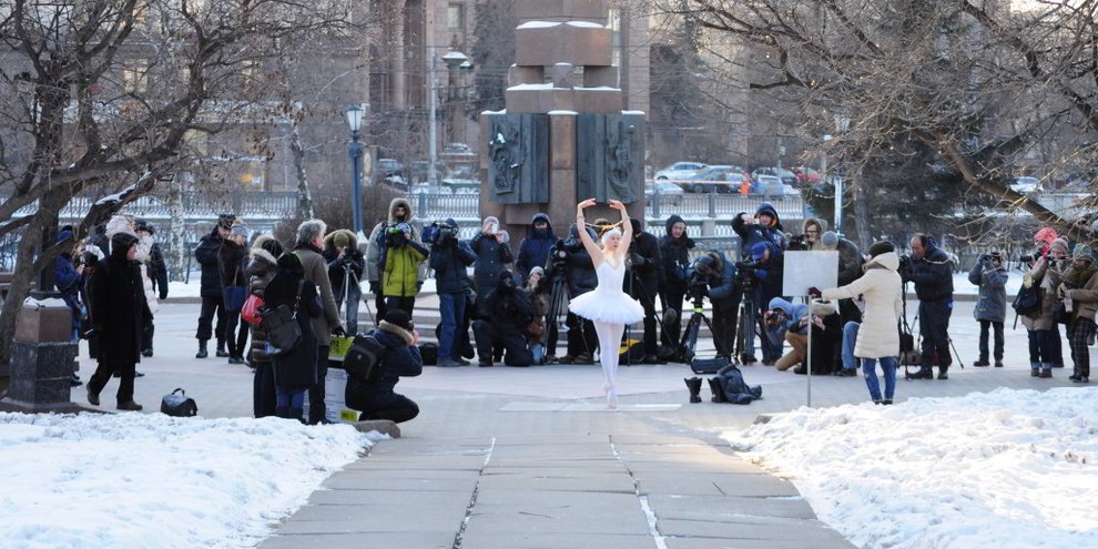 Sochi-Olympia Aktion in Moskau, Januar 2014 © Amnesty International
