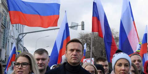 Alexei Navalny nimmt an einem Marsch zu Ehren von Boris Nemzow am 29. Februar 2020 in Russland teil  © Kirill KUDRYAVTSEV / AFP
