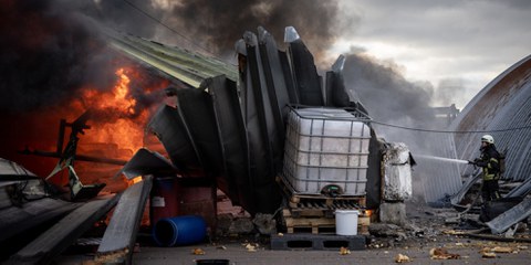 Soll reine Reaktion auf «westliche Verschwörung» sein: Russischer Angriff auf Kiews Aussenbezirke, Februar 2022 © Getty Images