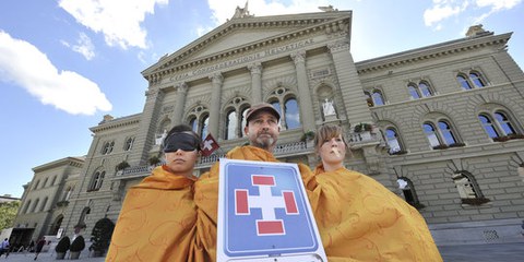 Sensibilisierungsaktion vor dem Bundeshaus. © Valérie Chételat