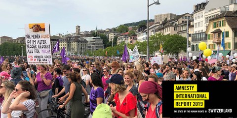 Eine der grössten Mobilisierungen der Schweizer Geschichte: der Frauenstreik 2019. © Amnesty International