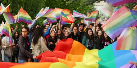 Studierende in Ankara demonstrieren für ihr Recht auf Würde und Gleicheit. © ODTU LGBTI+