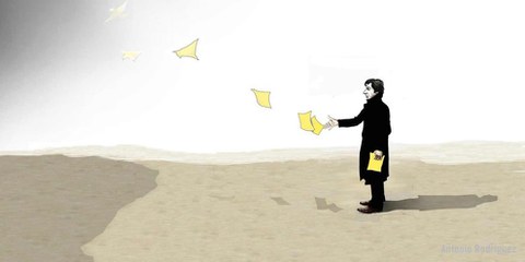 Cartoon für die Kampagne #FreeTurkeyMedia. © Antonio Rodriguez.