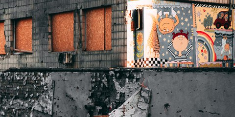 Das Kinderkrankenhaus Okhmatdyt nach einem russichen Raketenangriff am 8. Juli 2024 . © Joёl Gugler