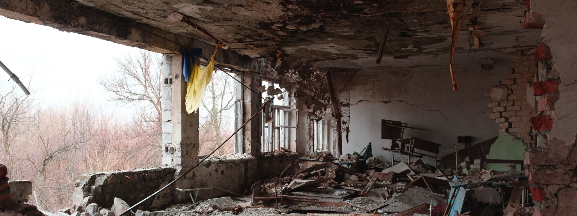 Zerbombte Schule in Opytne in der Region Donezk. © Jakub Laichter / istock.com