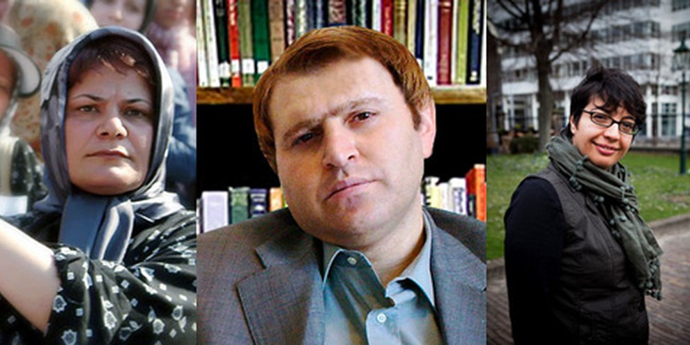 Iranische AktivistInnen gegen Steinigung: Mahboubeh Abbasgholizadeh, Filmemacherin, Javid Houtan Kiyan, Anwalt, und Shadi Sadr, Anwältin und Journalistin. © www.kosoof.com, DR, Jorn van Eck / AI