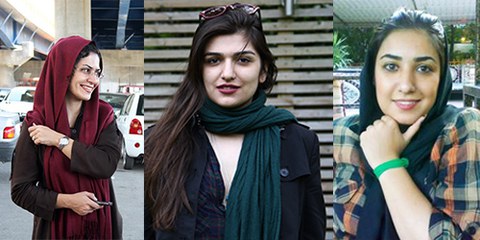 Bahareh Hedayat, Ghoncheh Ghavamai und Atena Faraghadani, drei iranische Aktivistinnen im Gefängnis © Privat