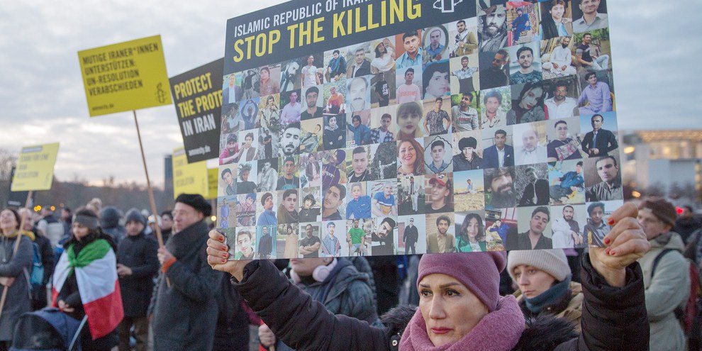 Solidaritätskundgebung in Berlin, Novmeber 2022 © Amnesty International/Stéphane Lelarge