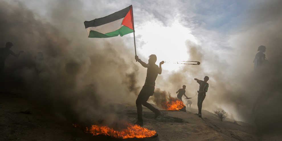 Palästinenser an Demonstration an der Grenze zwischen Gaza und Israel, 7. Dezember 2018. © hosny f. salah  / shutterstock