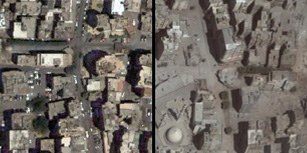 Stadtteil von Beirut Juni und August 2006 © Digital Globe, Inc.