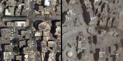 Stadtteil von Beirut Juni und August 2006 © Digital Globe, Inc.