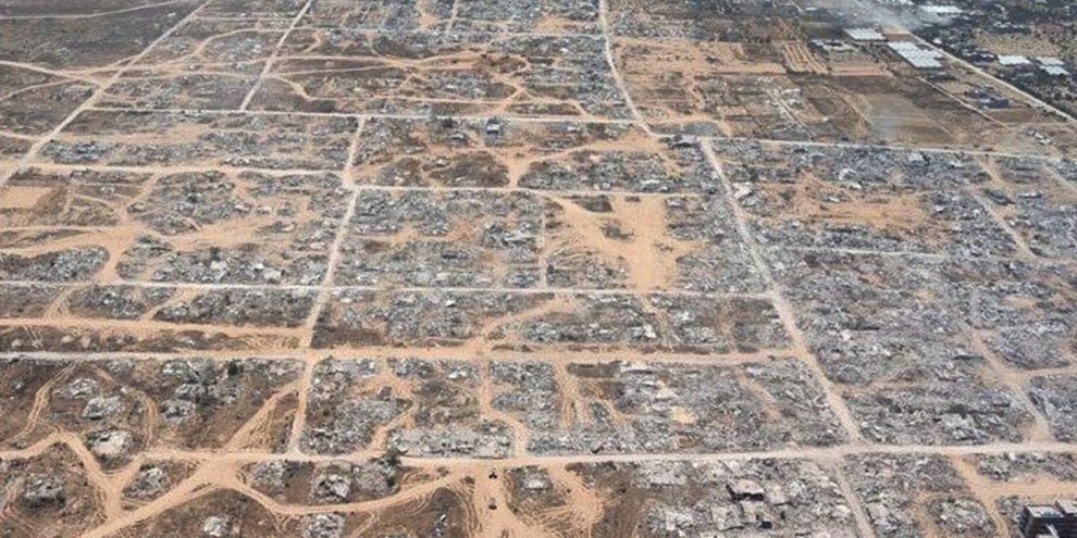 Instagram-Bild eines israelischen Soldaten, das die Überreste von Khuza'a zeigt, 30. Mai 2025 © Younis Tiraw