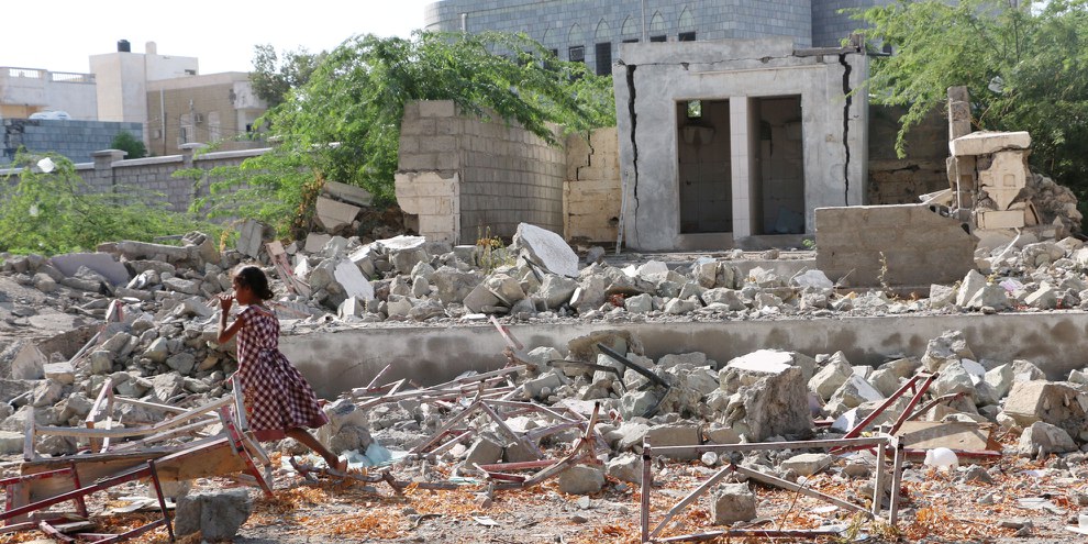 Zerstörtes Schulgebäude nach einem Angriff der saudischen Luftwaffe in Hodeidah © Amnesty International