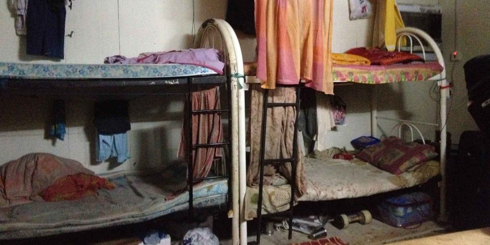 Schlafraum in Arbeiterunterkunft in Katar. © Amnesty International