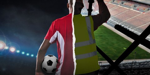 Fussballspektakel auf Kosten der Arbeitnehmer*innen: Die WM in Katar findet auf dem Rücken der Arbeitsmigrant*innen statt. © Amnesty International
