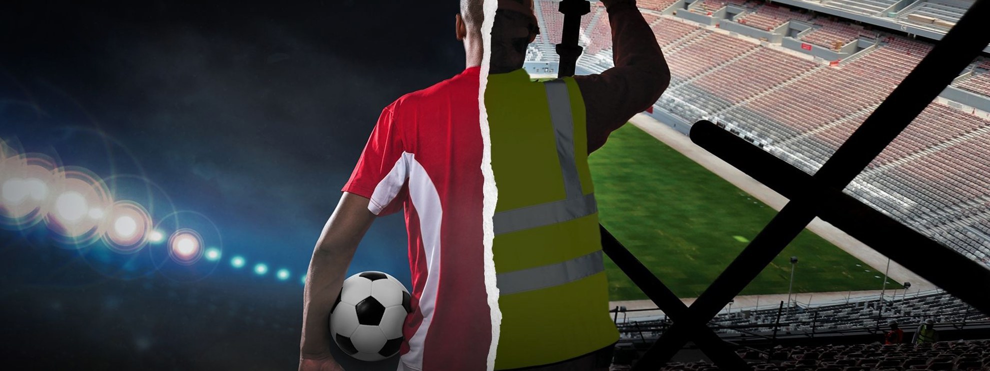 Fussballspektakel auf Kosten der Arbeitnehmer*innen: Die WM in Katar findet auf dem Rücken der Arbeitsmigrant*innen statt. © Amnesty International