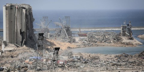 Der zerstörte Hafen von Beirut. © wikimedia/Mehrnews_com