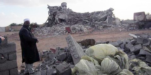 Das Haus der Familie Gafez im libyschen Majer wurde bei einem Luftangriff der NATO am 8. August 2011 zerstört.  © AI