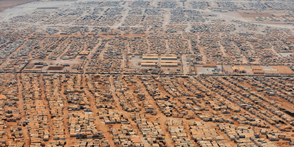 Syrische Vertriebene sitzen in der Falle, wie hier im Flüchtlingslager Al Zaatari in Jordanien. © REUTERS/Mandel Ngan 
